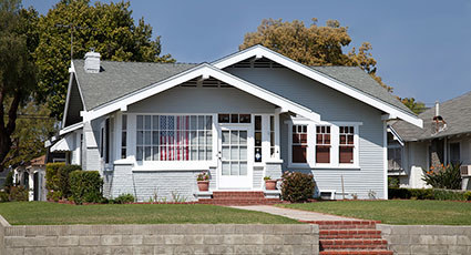 modest grey house